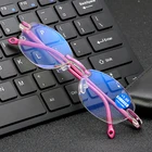 Очки для чтения без оправы для мужчин и женщин, без оправы, с блокировкой сисветильник, для работы за компьютером, с диоптриями от + 1,0 до + 4,0