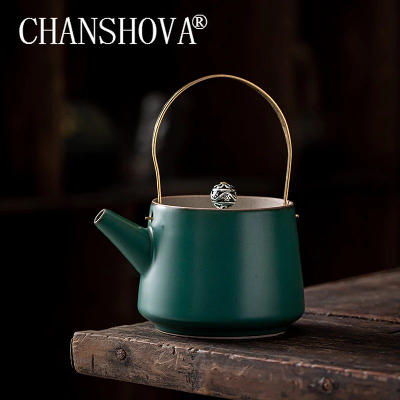 

CHANSHOVA ручной работы керамический Традиционный китайский стиль маленький чайник 180 мл Ретро зеленый чайный набор фарфор H653
