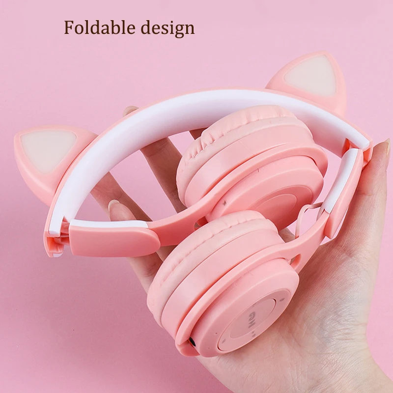 Детские беспроводные наушники с милыми кошачьими ушками игровой геймпад