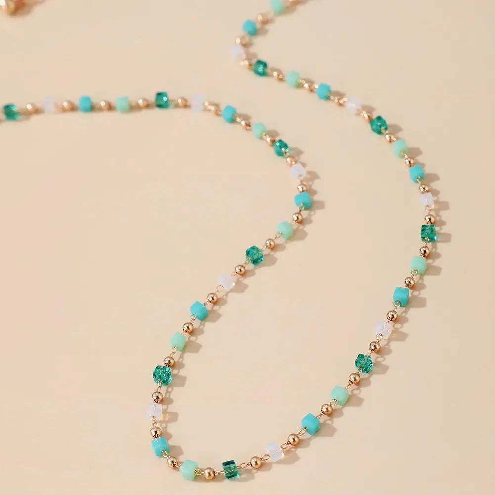 

2021 New String Beaded Short Choker Necklace Fashion Chain Necklaces Jewelry For Women Choker Steel E9A9