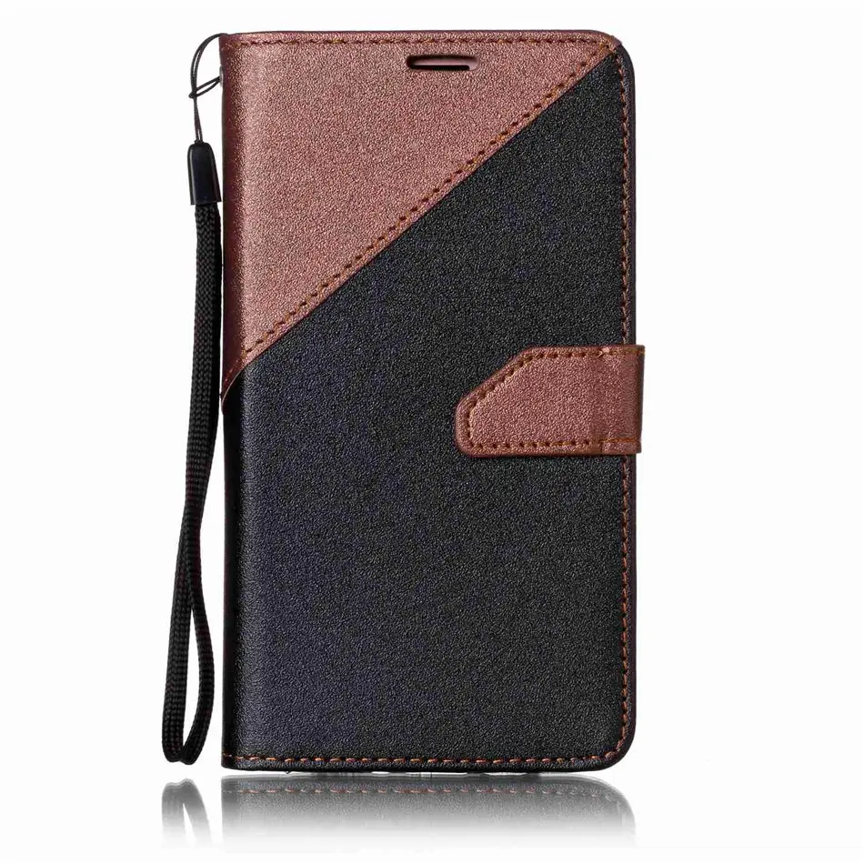 Brown Матовый чехол-кобура из кожи с откидной крышкой Fundas для iPhone X, XS, 7, 8, 6 S, 6 Plus, 5, 5S, SE, контрастный цвет, милый чехол с отделением для карт P09E - Цвет: Brown