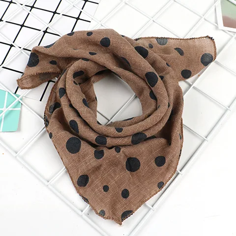 dot coffee 45*45 см, детский хлопковый шарф для маленьких мальчиков и девочек, милый детский шейный платок, детский маленький квадратный шарф, мягкий нагрудник - Цвет: dot coffee