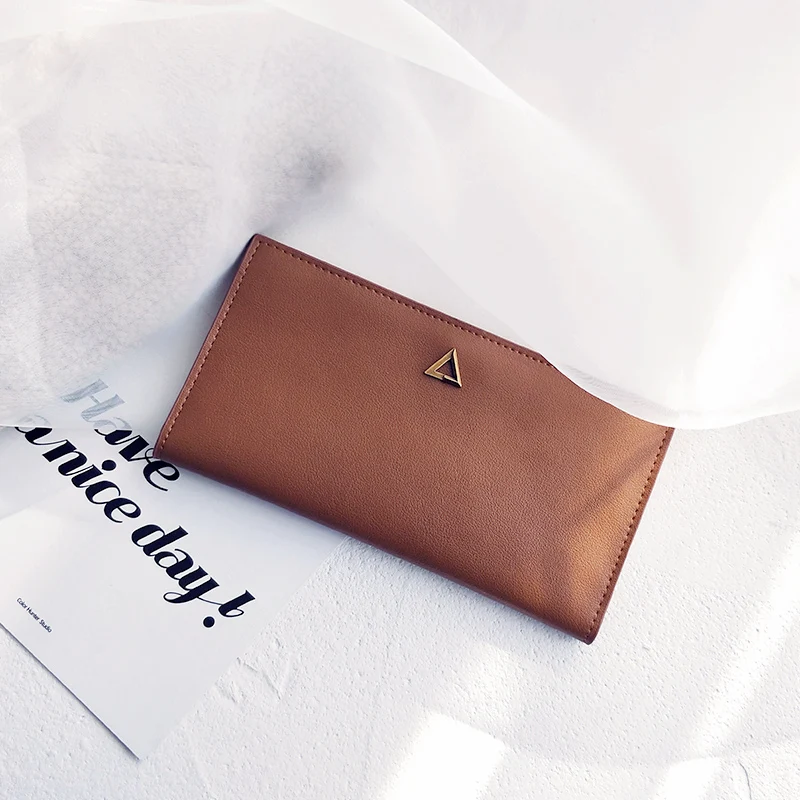 

Thin Folding Wallet Women Large Korean Luxury Snap Card Holder Wallet Women Minimalist Carteira Feminina Clutch Purse DE60NQB