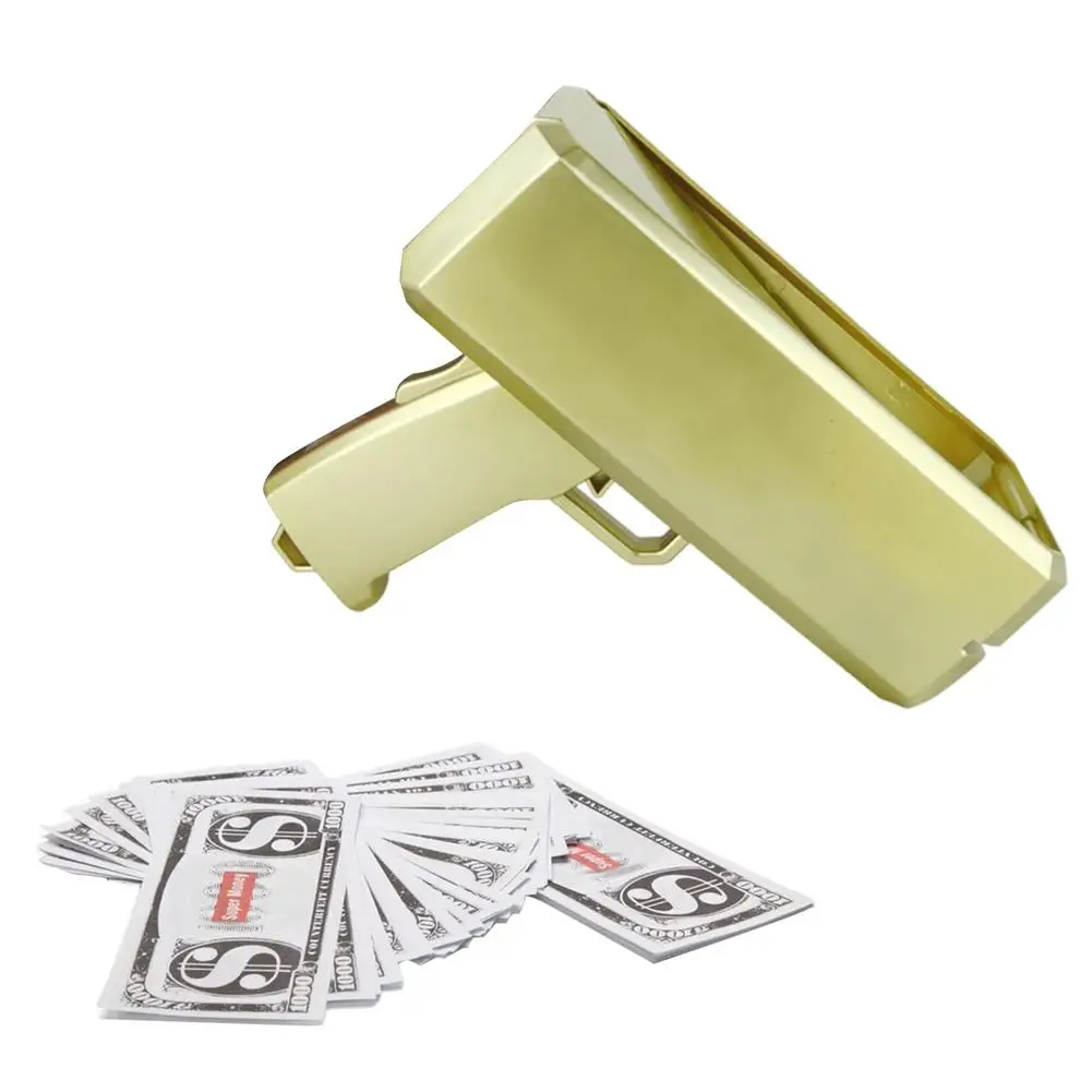 

Golden Black Money Shooter Paper Playing Make It Rain Toy Shooter Handheld Cash Ejector Fake Bill Dispenser With Play Money 10