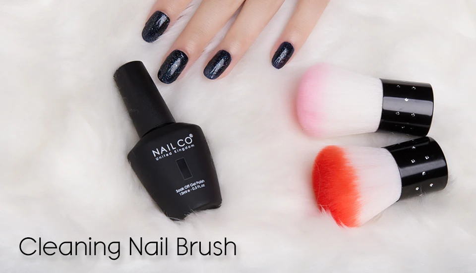 NAILCO щетка для ногтей Очистка удаления пыли порошок для ногтей Чистящая Щетка инструмент пилка Маникюр Педикюр мягкая щетка уход за ногтями DIY салонный инструмент
