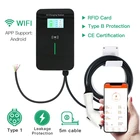 Автомобильная зарядная станция для электромобилей, 1 фаза, 16 А, 3,6 кВт, EVSE Wallbox, карта RFID с RCD типа B, 5 м, тип 2, зарядный кабель для электромобилей