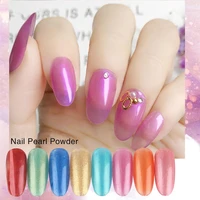12 pcsset nail art pearlescent powder magic mirror powder nail art accessories
