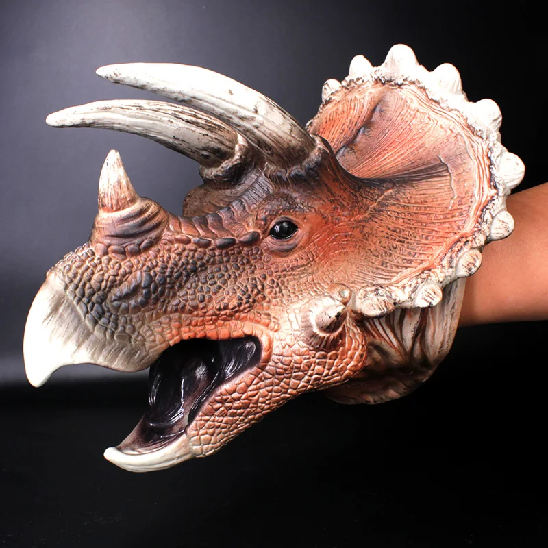 Супердинозавр Triceratops ручная кукла Нетоксичная мягкая резина голова животного