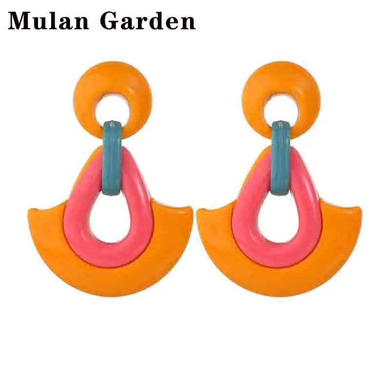 Разноцветные полимерные серьги для женщин сектор цепи акриловые гвоздики лидер