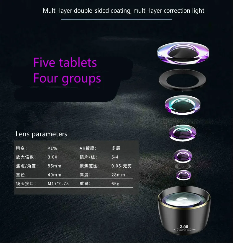 Профессиональный телескоп мобильный телефон с длинным фокусом портретный