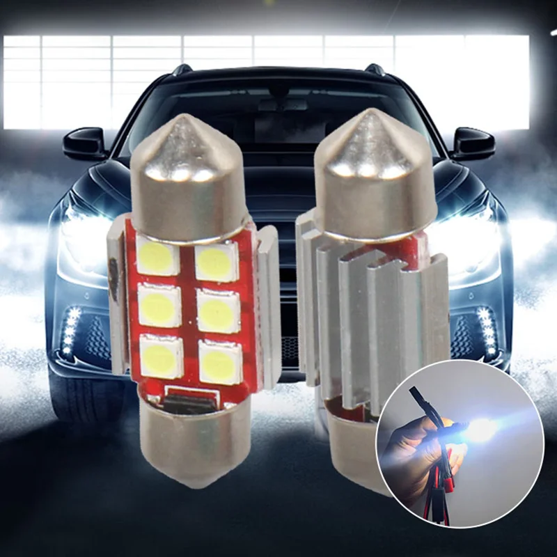 Различные цвета красный Авто интерьерный светильник 3030 6SMD festoon автомобильное