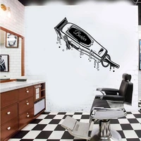 graffiti barber hair clippers trimmers drip wall sticker haircut hairdress barbershop salon hairstyle wall decal vinyl decor