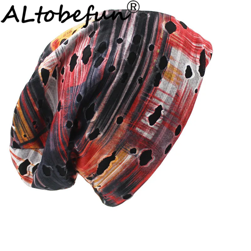 

ALTOBEFUN Brand Autumn Winter Hats For Women Holes Design Hip-hop Ladies hat Skullies And Beanies Men Hat Unisex BHT020