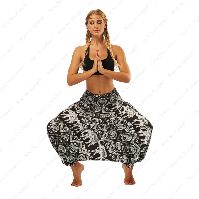 Женские африканские свободные широкие штаны шаровары в стиле хип хоп Вьетнамки