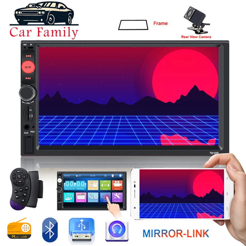 Автомобильный Семья автомобильный радиоприемник 2 Din стерео Bluetooth 7 дюймов