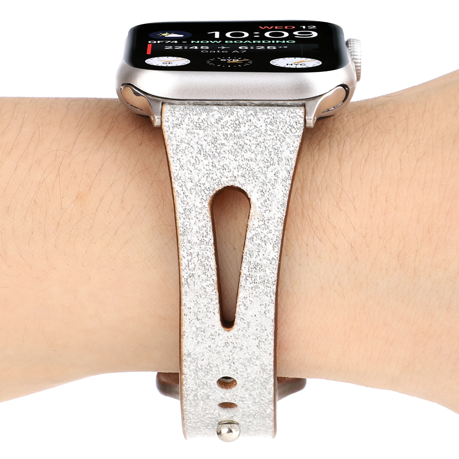 40 мм 44 Блестящий Leater ремешок для iWatch SE 6 5 4 Сияющий браслет Loop Apple Watch Band 38 42 3 2 1 Correa |