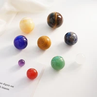 1pc natural crystal spheres the nine planets of the gemstone box decor ornaments specimen new solar system desk home collect