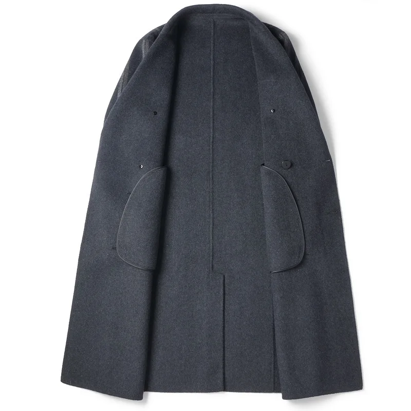 

BATMO 2020 new arrival autumn high quality wool striped casual X-long trench coat men,men's wool coat,wool jackets men