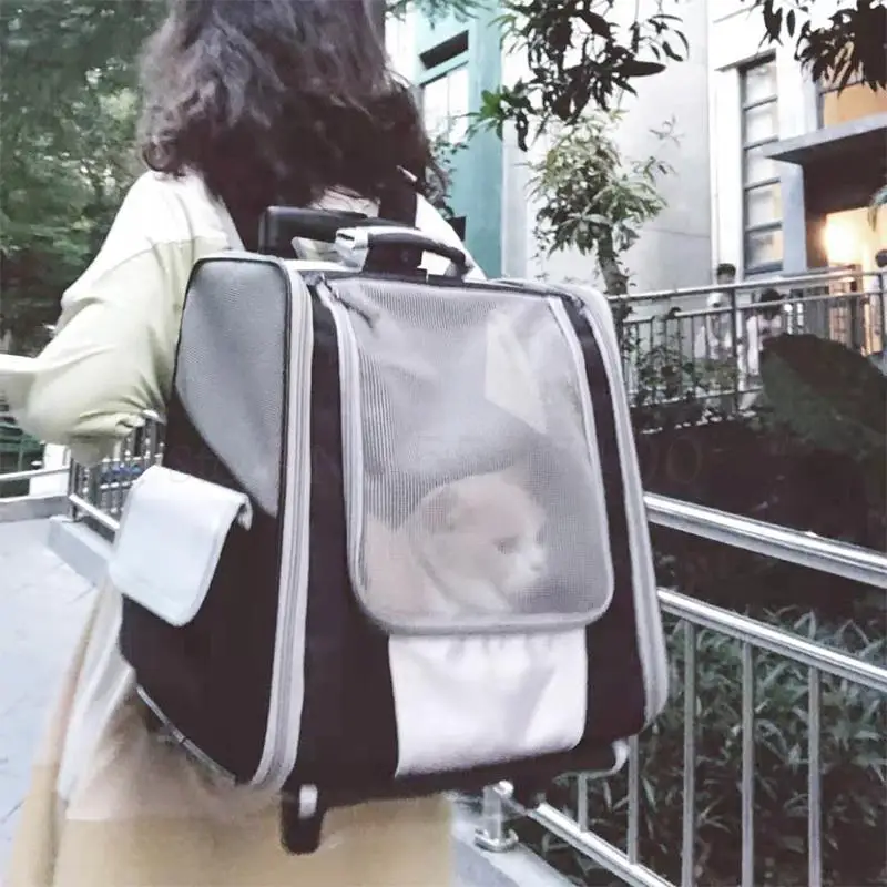 Сумка тележка для кошек двойного назначения переносной рюкзак