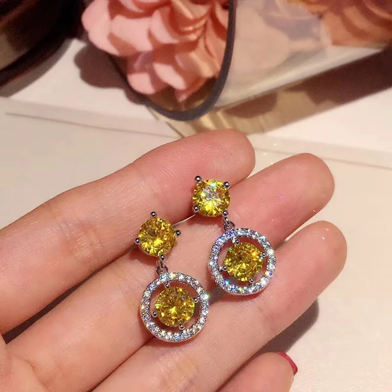 Модные трендовые элегантные серьги-гвоздики с кисточкой из циркония ААА женские