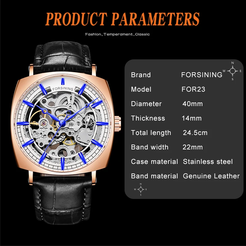 Часы Forsining 2019 Классический Золотой Роскошные Механические Мужские часы