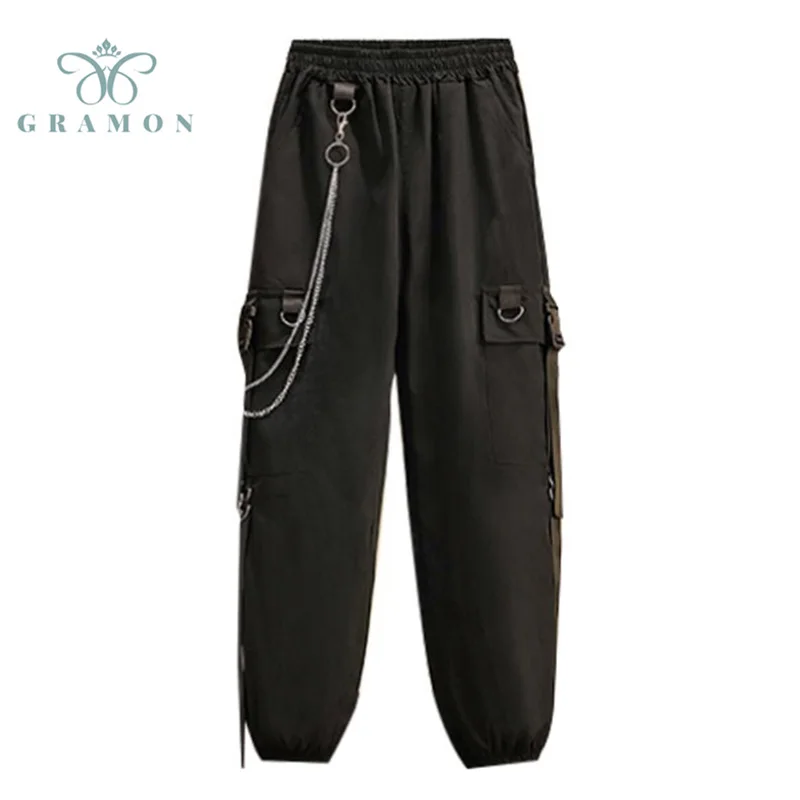 

Cargo Pants Fashion Streetwear Women Autumn Oversize High Waist Trousers Korean Casual Harajuku Harem Pants Baggy Pantalones New