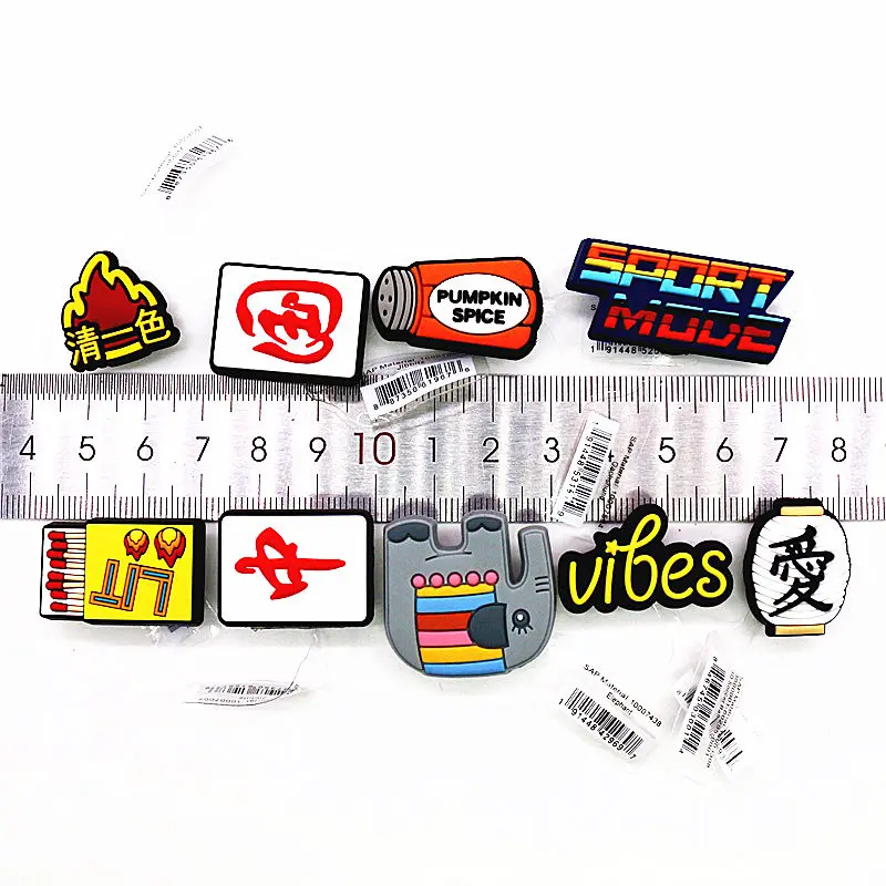 Original 1pcs Shoe Charms Chinese Character Style Cute Elephant Match Shoe Decoration Accessories for Croc jibz Kids Party Gifts