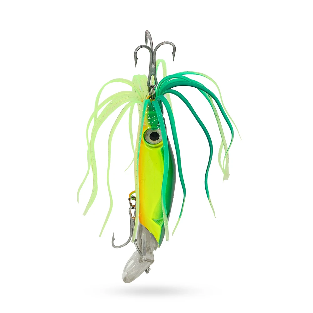 

DNDYUJU 1pcs Fishing Lures Bionic Baits Artificial Hard Squid Skirts 40g 6 Color Octopus Trolling Baits With Hook Fishing Tackle
