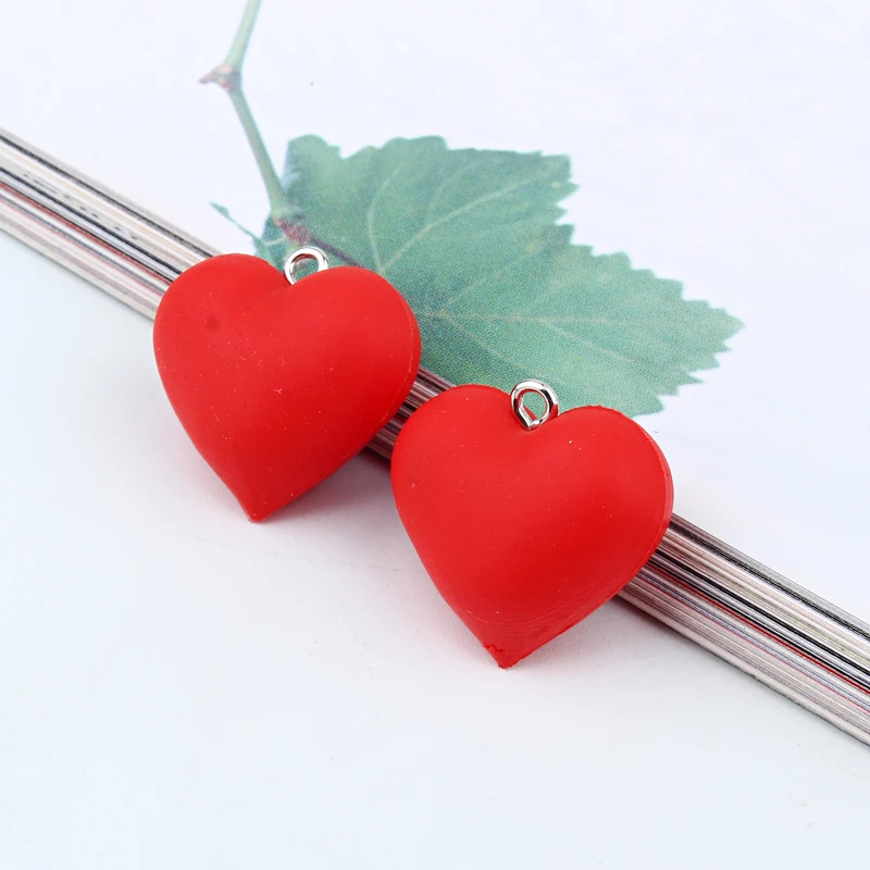 Boucles d'oreilles en Silicone rouge en forme de cœur  breloques  porte-clés  décor  résultats de