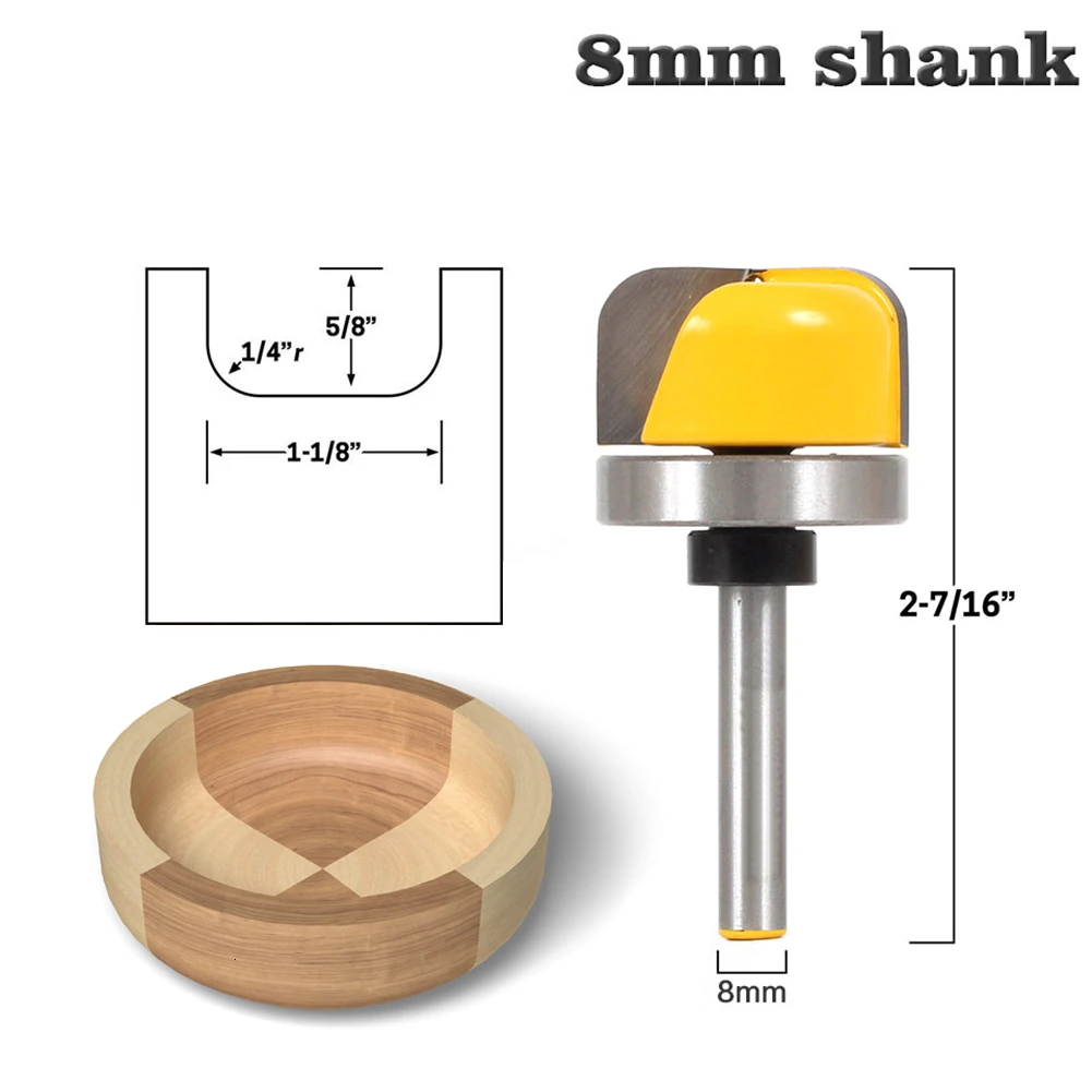1 1/8 &quotдиаметр чаши лоток фрезы 8 мм&quot хвостовик деревянные инструменты вогнутый