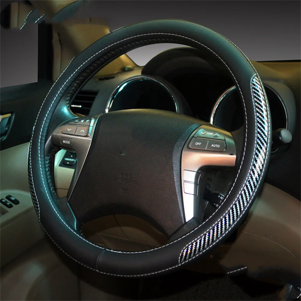 

Automobile Interior Accessories Braiding Cover for Steering Wheel Tahoe 2007 Leather Handle Cover Golf 7 Auto Hiunday Kona Dn8