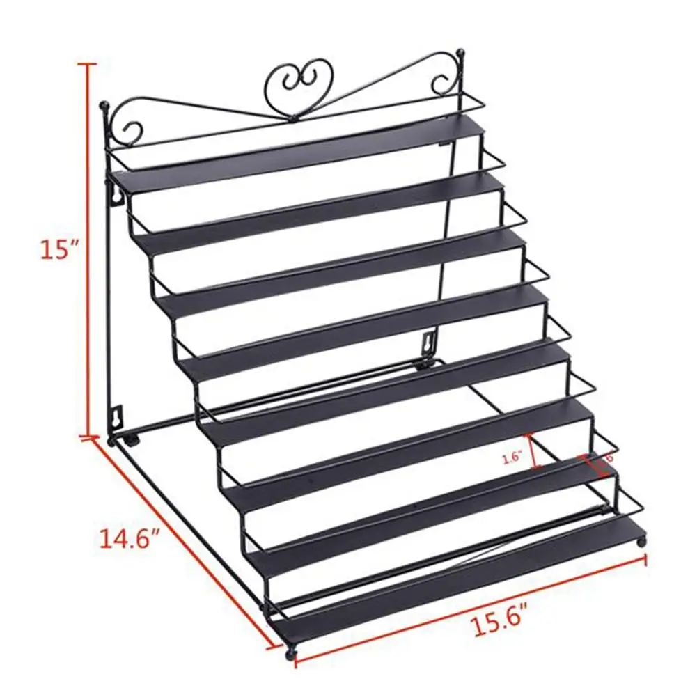 

New 8 Tier Metal Nail Polish Display Organizer Wall Rack Organizer Stand Holder for Manicure Store