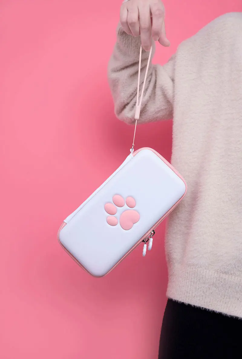 Чехол Nintendo Switch Lite дорожная сумка с милыми лапами Жесткий из искусственной кожи