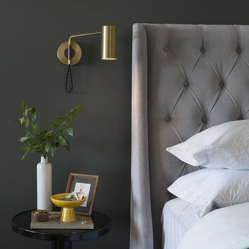 Современная светодиодная настенная лампа с блеском пластина из Золотого Металла