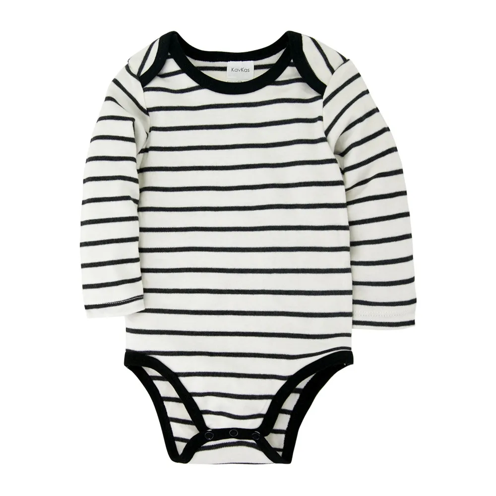 Боди для новорожденных мальчиков и девочек черно-белые полосатые боди с длинными