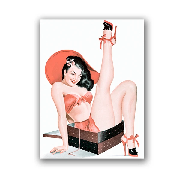 

Pin Up Girls Vintage Popart Posters and Prints Sexy Women Portrait Wall Art Canvas Painting Pictures Bar Pub Man Cave Decor