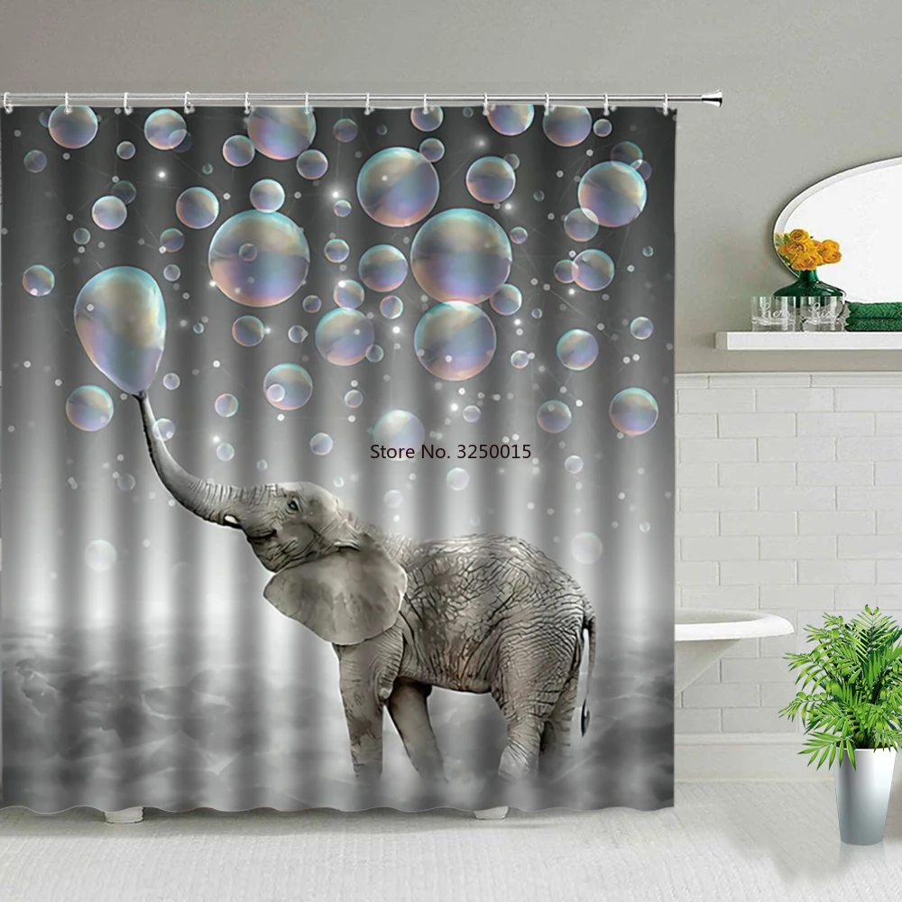 Занавеска для душа с изображением диких животных жирафов природный ландшафт |