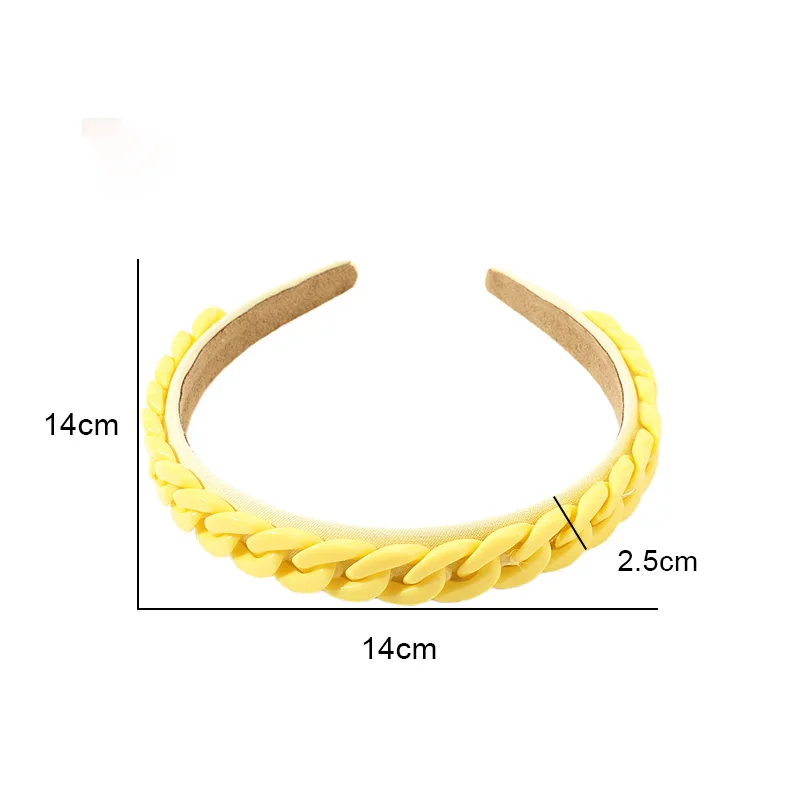 

2021 Plastic Thick Chain Hairband Headband Women Hair Band Hoop Metal Hoop Double Bangs Hairstyle Hairpin Hair Accessories