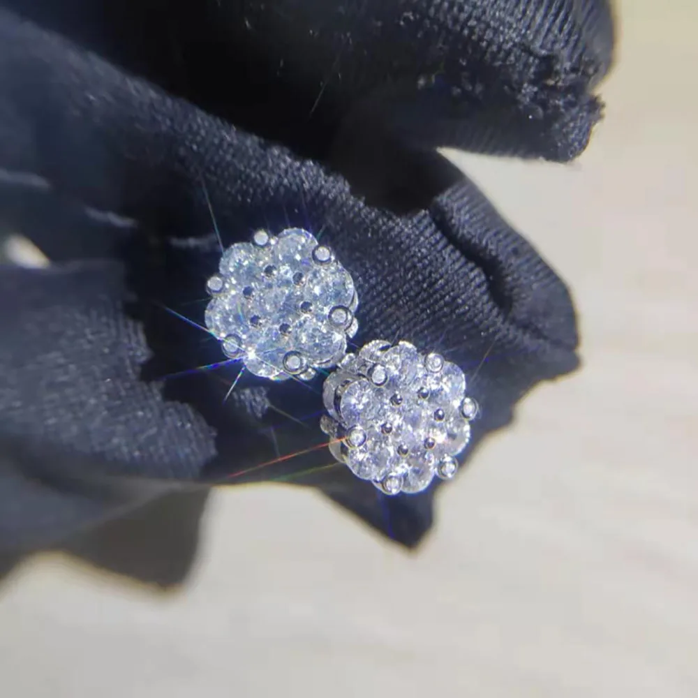 Новое поступление серьги-гвоздики в форме цветка серьги со снежинками