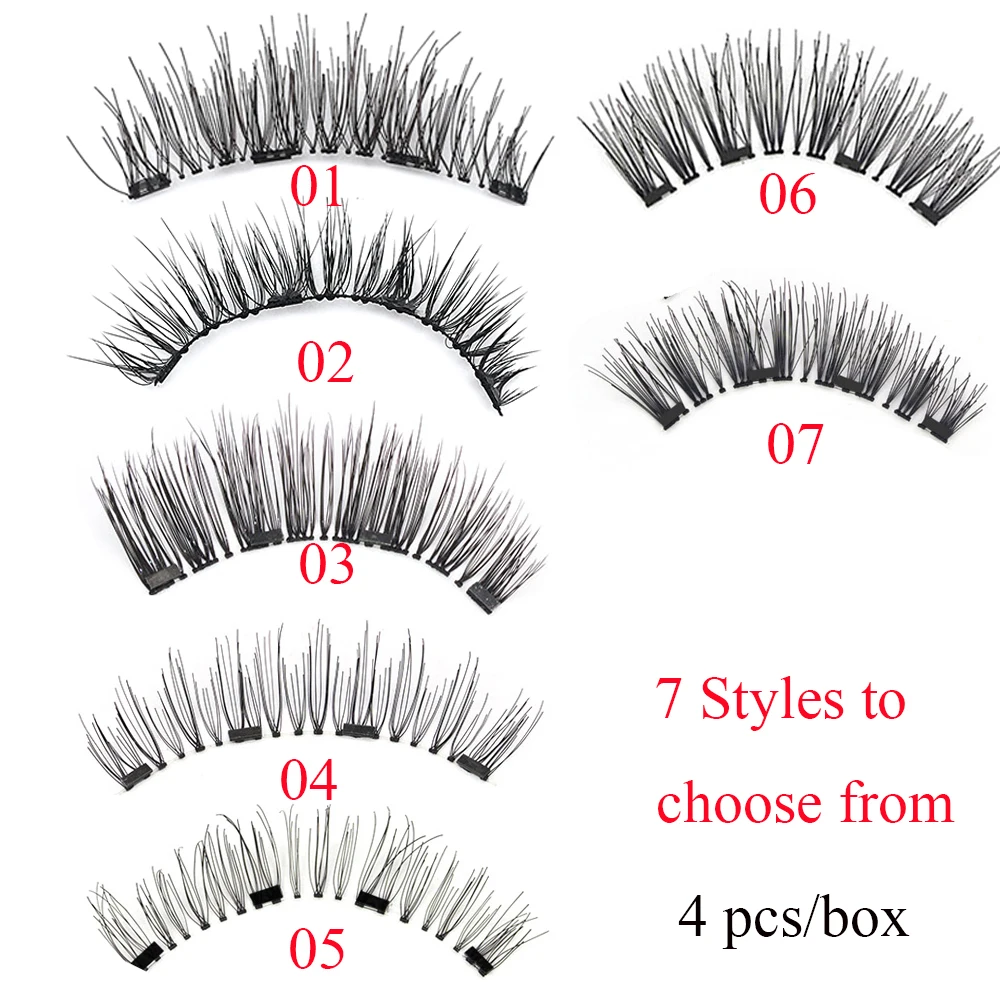 4 шт. магнитные накладные ресницы без клея ручная работа полное покрытие пушистые