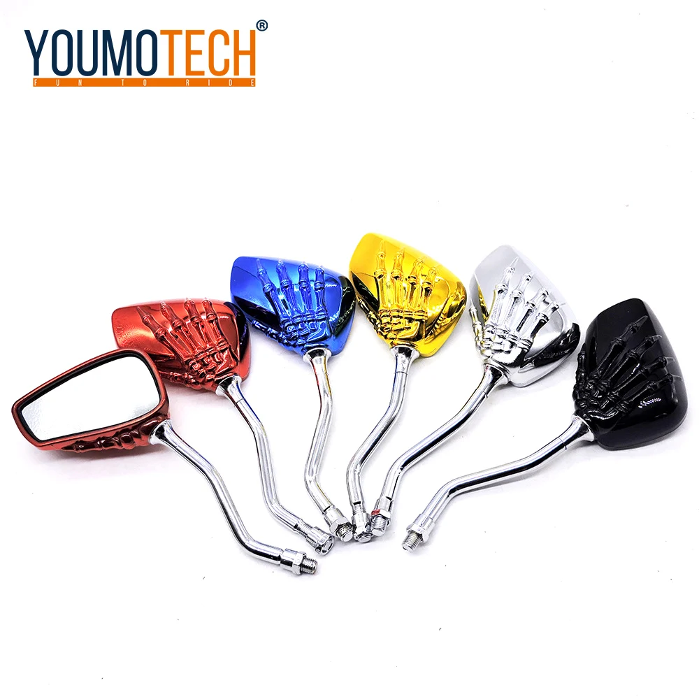 Новинка 1 пара левый и правый скелет череп хром ручной двигатель мотоцикла