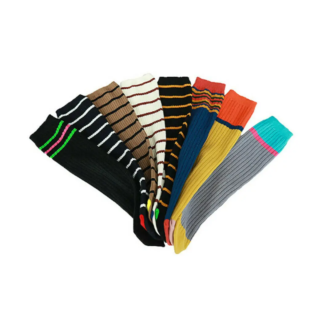 Брендовые новые детские гетры Осенние до колена в полоску для мальчиков и