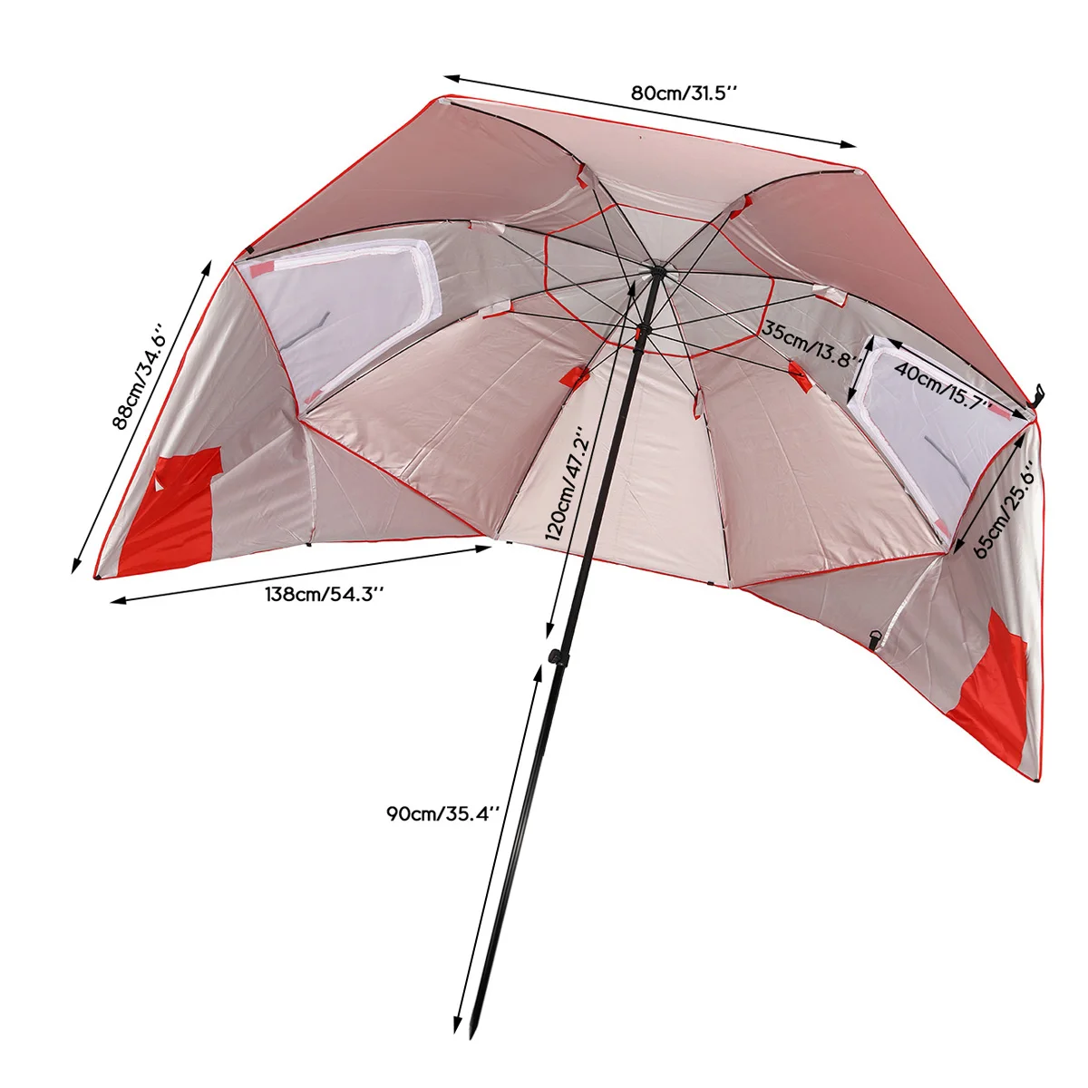 Economici Ombrellone Da Spiaggia Impermeabile Antivento Grande Tessuto Oxford 210D Campeggio Esterno Riparo Parasole Giardino Spiaggia Protezione Solare UV