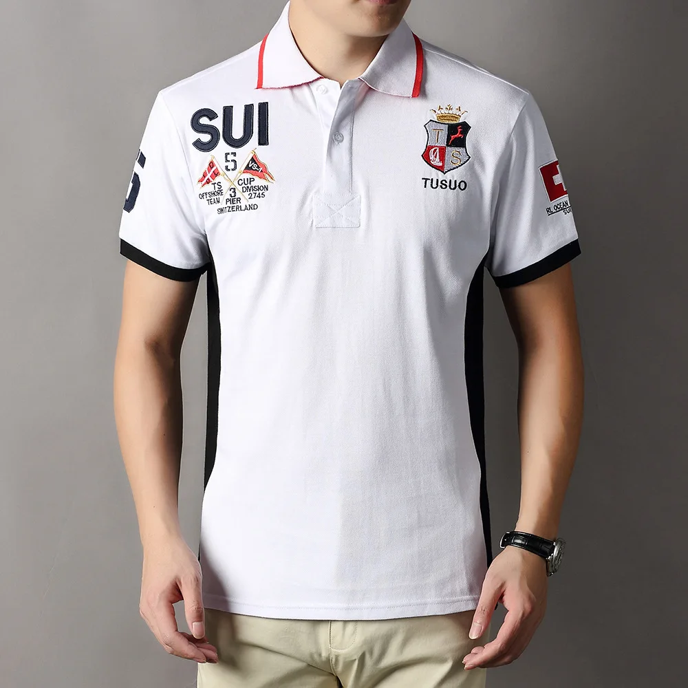 

Рубашка-поло мужская с вышивкой, 2022 хлопок