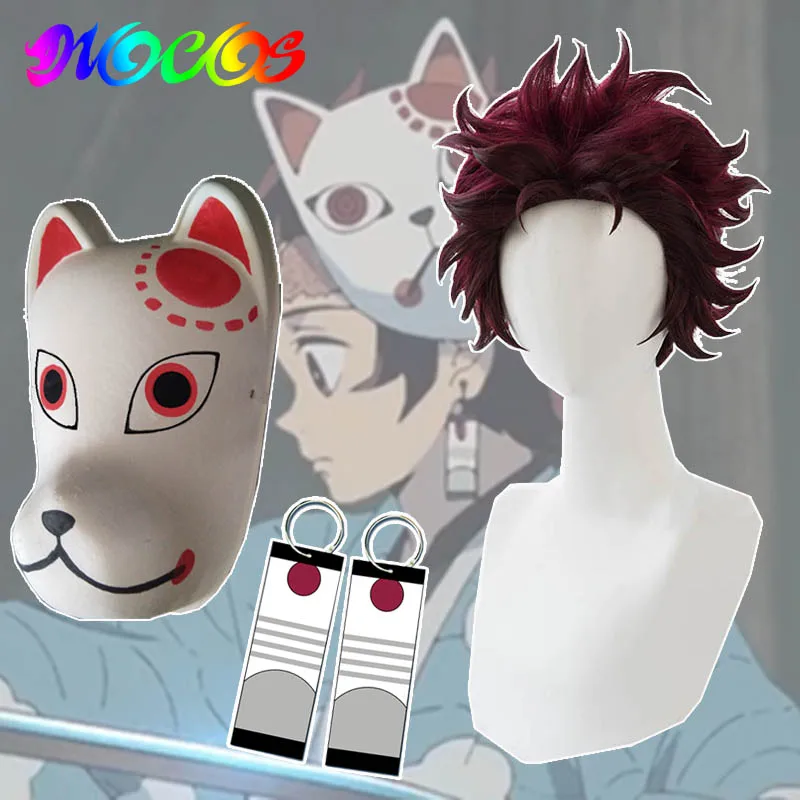 DIOCOS Demon Slayer Kimetsu no Yaiba Kamado Tanjirou парик маска серьга в виде шпаги косплей реквизит