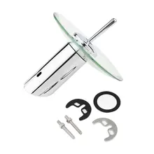 Glass Waterfall Bathroom Kitchen Sink Round Waterfall Faucet Brass Chrome Basin Faucet Single Lever Hot and Cold Mixer Tap