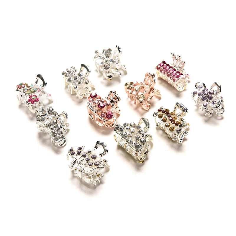 Детские Мини-зажимы с кристаллами в виде цветка для девочек |