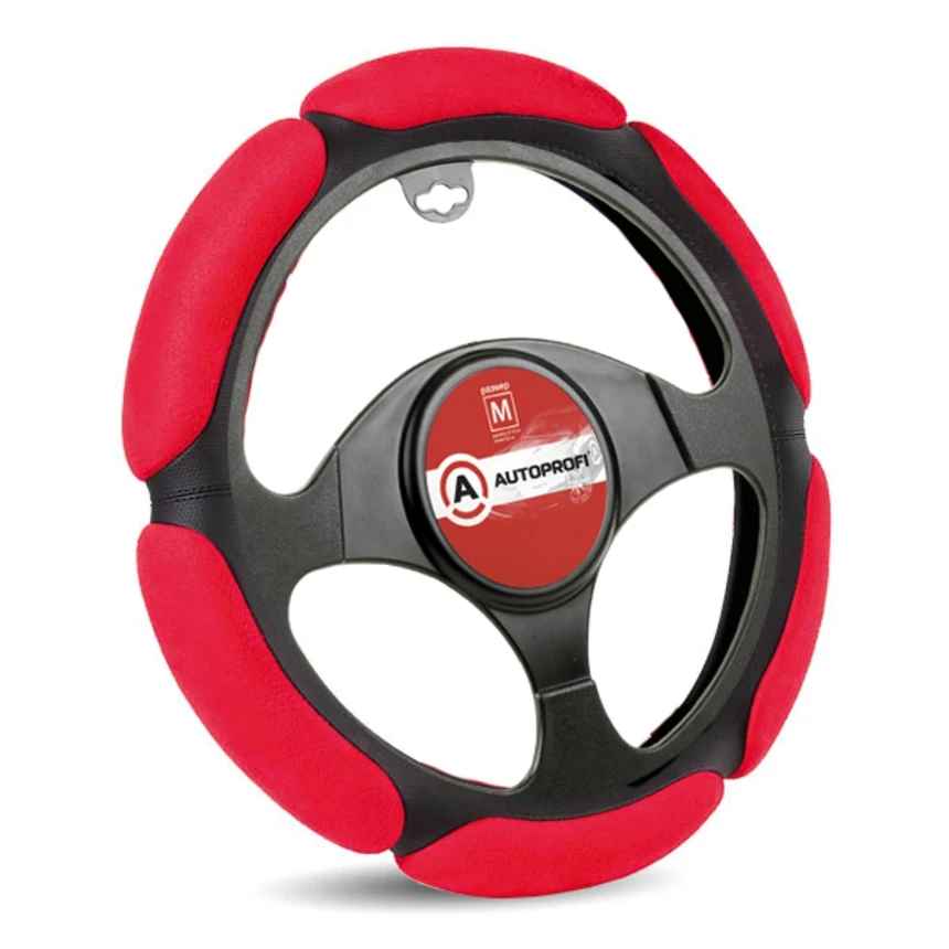 Оплётка руля AUTOPROFI SP-5026 BK/RD (M) | Оплётки на руль