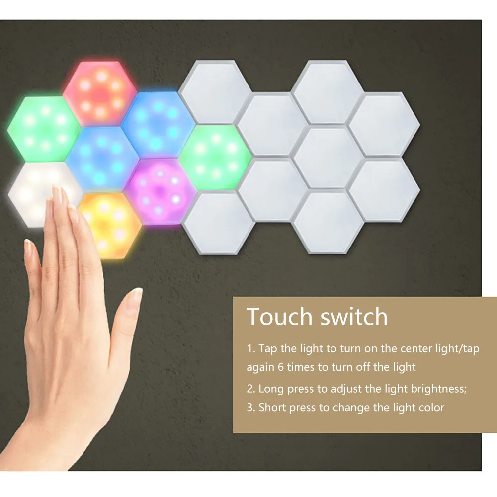 Настенная лампа RGB сделай сам 6 штук сенсорный выключатель квантовая