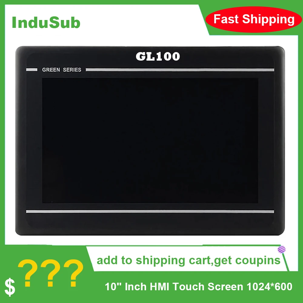

GL100 HMI Touch Screen 10.1 inch 1024*600 Ethernet 1 USB Host new Human Machine Interface RS232 RS422 RS485